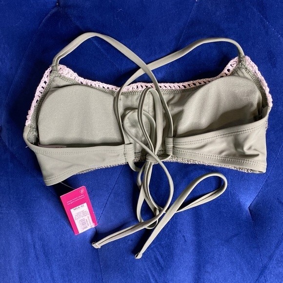 Xhilaration Green Sage Crotchet Swim Bikini Top - Picture 6 of 7